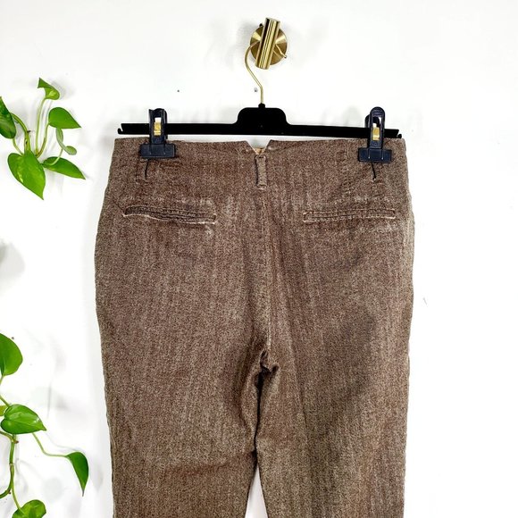 ZARA WOMAN Brown Wool Blend Trouser Pants Small High Waisted Capris Work wear - Picture 7 of 10
